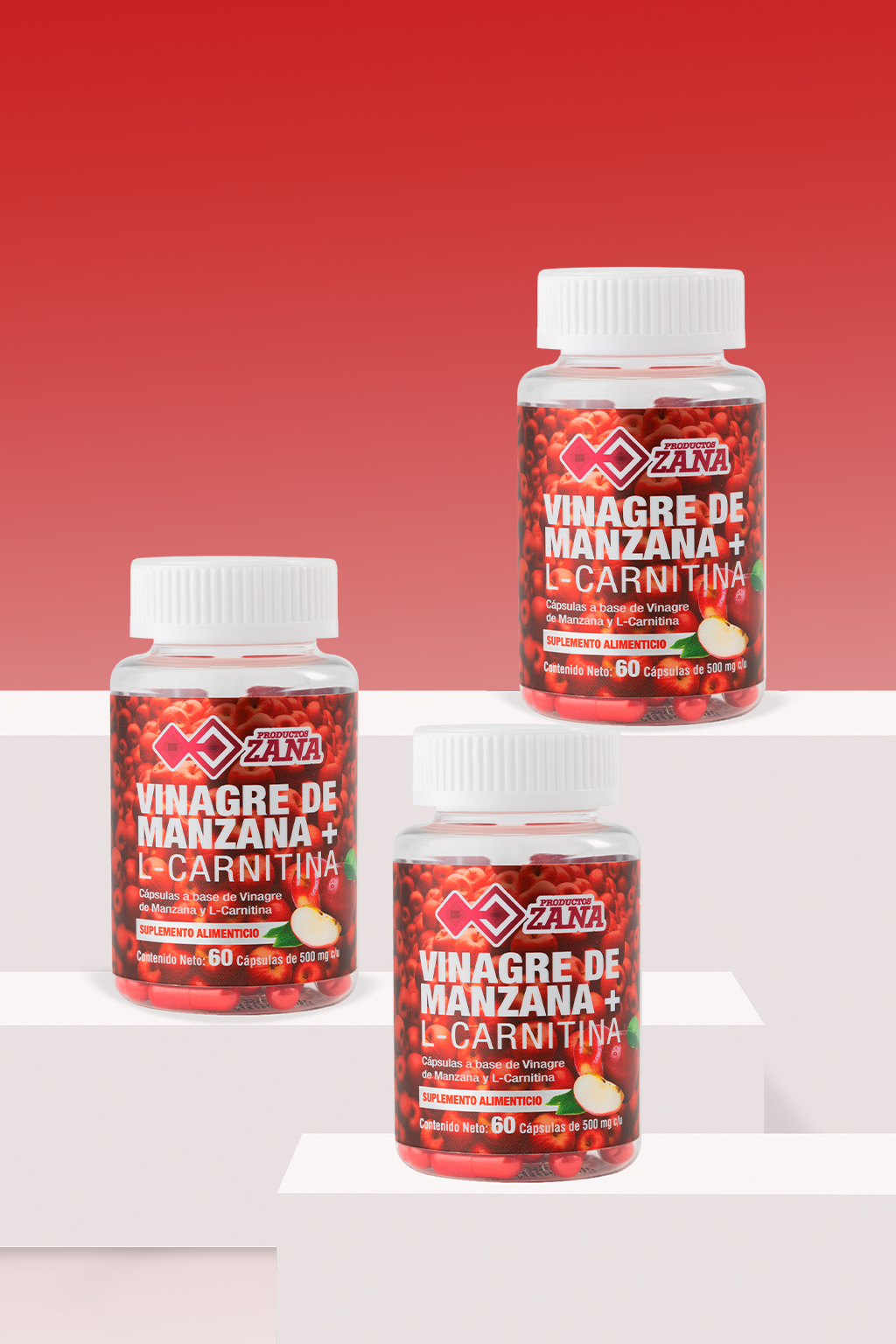 Pack 3 Unidades (90 Días) - Cápsulas Vinagre De Manzana Zana