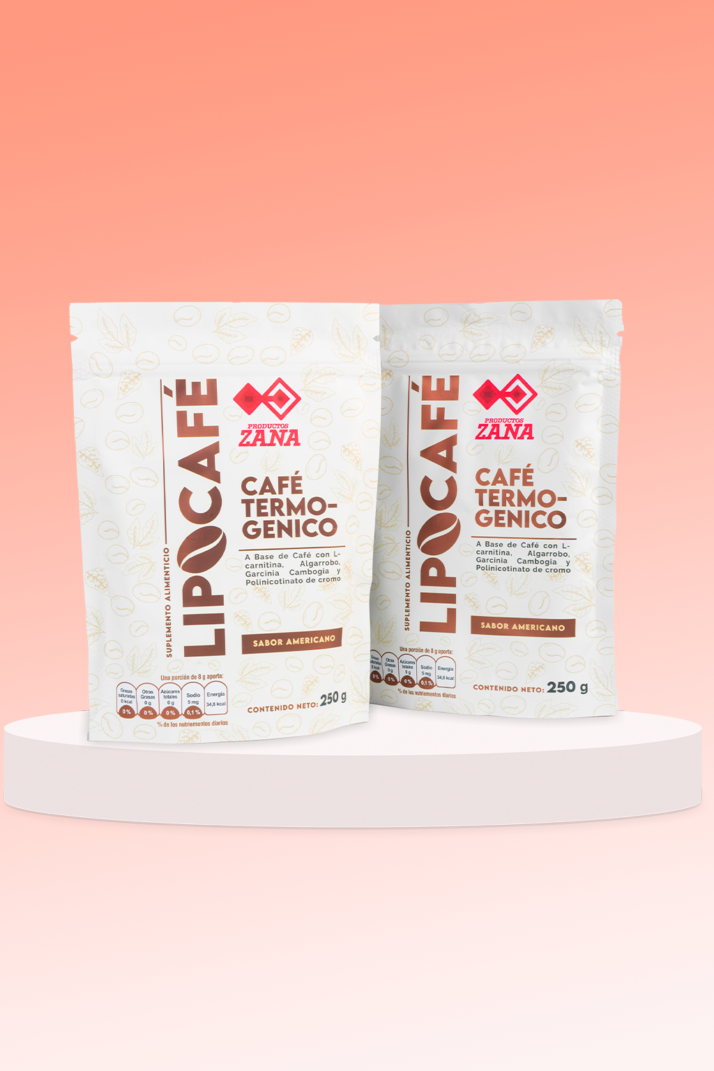 Pack 2 Unidades Suplemento Zana - Café Termogénico Lipocafé (60 Días)